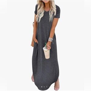 NWT dark gray oversized tshirt midi dress
